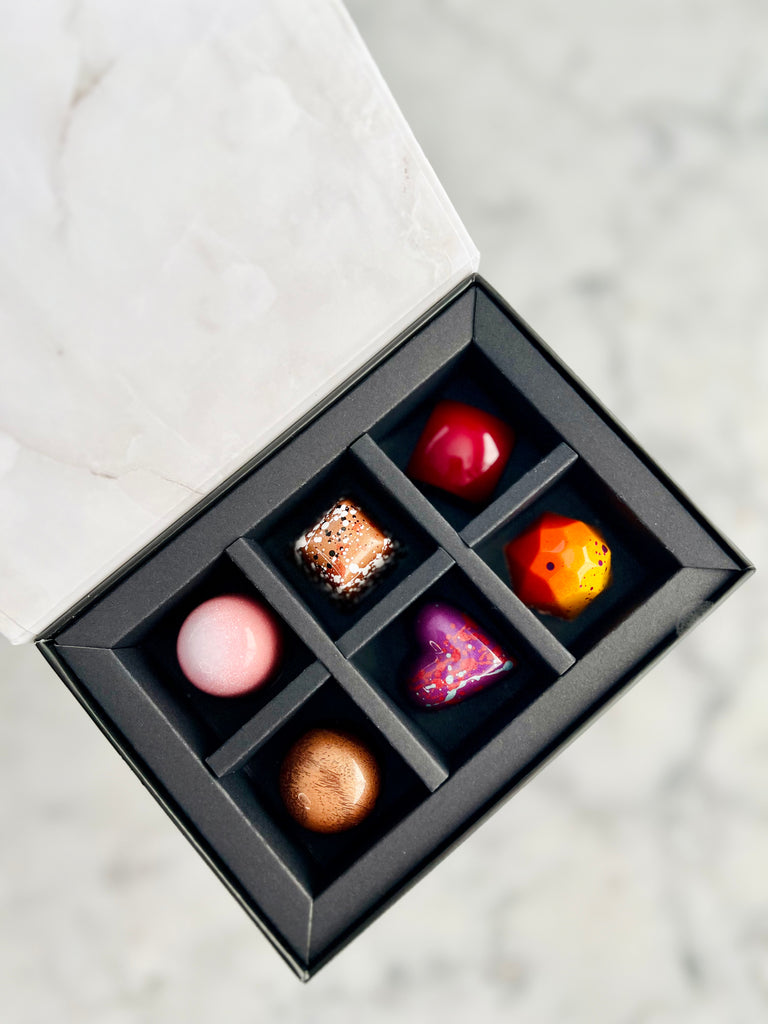 6 Piece Bonbon gift box - Marble & Steel Craft Chocolates