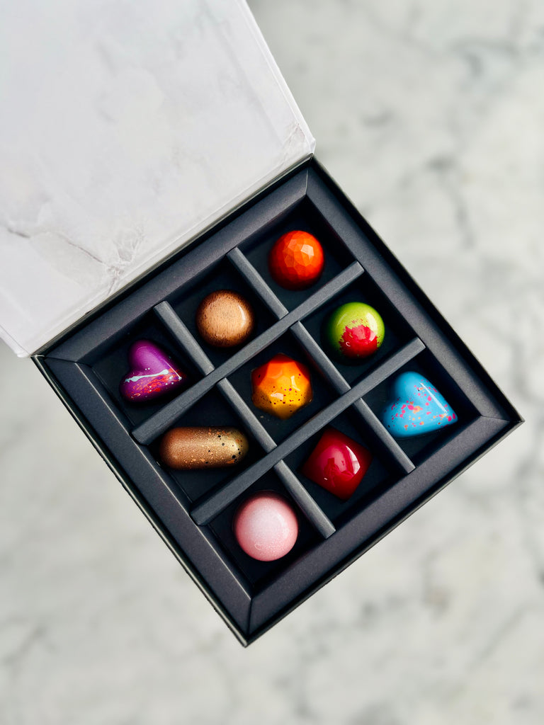 9 Piece Bonbon Gift Box - Marble & Steel Craft Chocolates