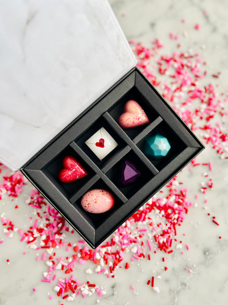 Valentine’s Day 6 Piece Gift Box - Marble & Steel Craft Chocolates