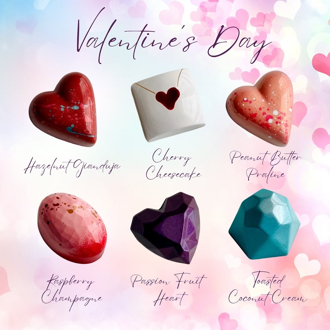 Valentine’s Day 24 Piece Bonbon Gift Box - Marble & Steel Craft Chocolates