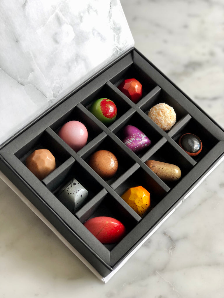 12 Piece Bon Bon Gift box - Marble & Steel Craft Chocolates
