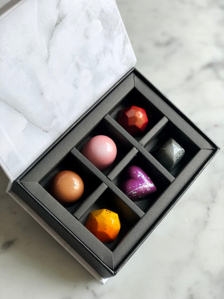 6 Piece bon bon gift box - Marble & Steel Craft Chocolates